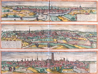 s-Hertogenbosch, Leuven, Machelen, Alankomaat, Belgia. tekijältä Georg and Hogenberg Franz (1535 90) Braun