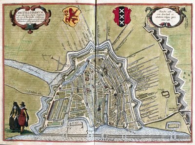 Amsterdam, Alankomaat (kaiverrus tekijältä Georg Braun and Hogenberg Franz