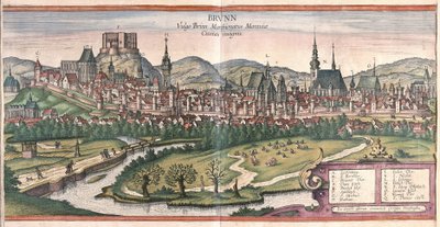 Brno, Tšekin tasavalta (kaiverrus) tekijältä Georg Braun and Hogenberg Franz
