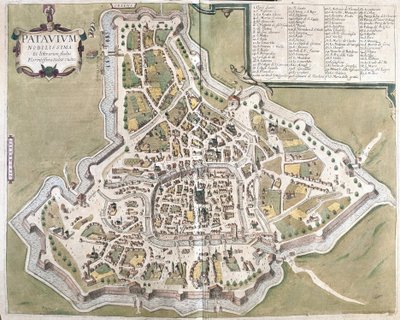 Padova, Veneton alue, Italia (kaiverrus tekijältä Georg Braun and Hogenberg Franz