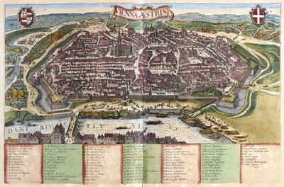 Wien, Itävalta (kaiverrus tekijältä Georg Braun and Hogenberg Franz