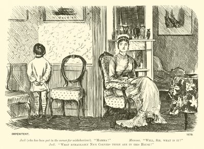 Kärsimätön (kaiverrus) tekijältä George (after) Du Maurier