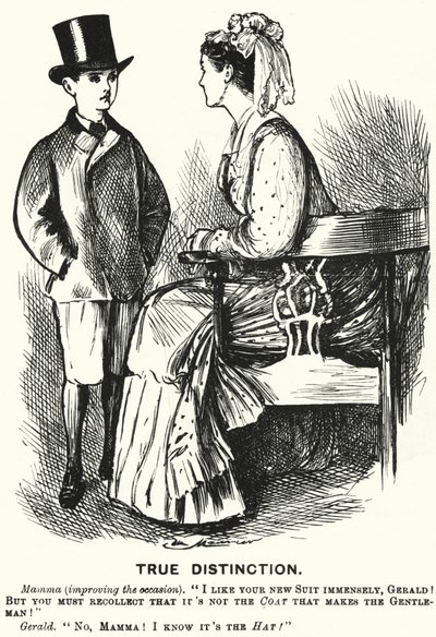 Punch sarjakuva: True Distinction (kaiverrus) tekijältä George (after) Du Maurier