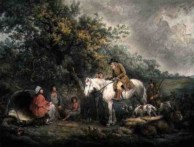 Morning, tai The Benevolent Sportsman, kaiverrettu ja pubi. kirjoittanut Joseph Grozer (n. 1755-1799) tekijältä George (after) Morland