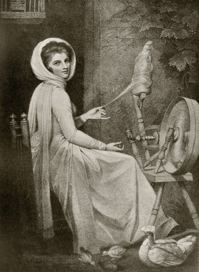 Lady Hamilton Spinsterinä, kaiverrettu Thomas Cheesman, Alfred Whitmanin teoksesta The Print-Collector