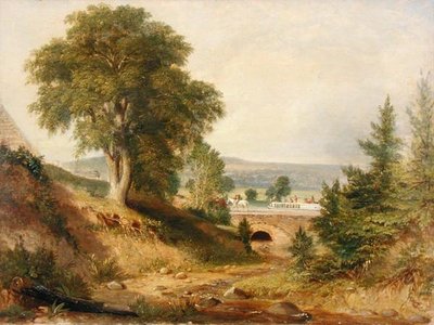 Kanavan akvedukti ylittää puron, n. 1840-1849 (öljy kankaalle) tekijältä George (attr.) Harvey