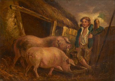 Palkintosikojen hoito (öljy aluksella) tekijältä George (follower of) Morland