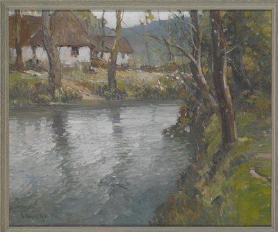Dia Cinzento na Normandia, c.1910 (óleo sobre tela) finlandês tekijältä George Ames Aldrich