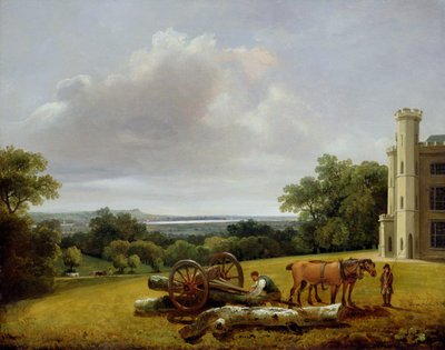 Puutavaravaunun lastaus Cave Castlessa, Yorkshire tekijältä George Arnald