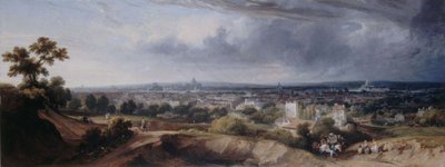 Pariisi, nähtynä Montmartren korkeuksista, 1822. tekijältä George Arnald