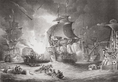 Niilin taistelu, 1. elokuuta 1798, "Englannin ja Skotlannin historian kuvituksia" osasta II tekijältä George Arnald