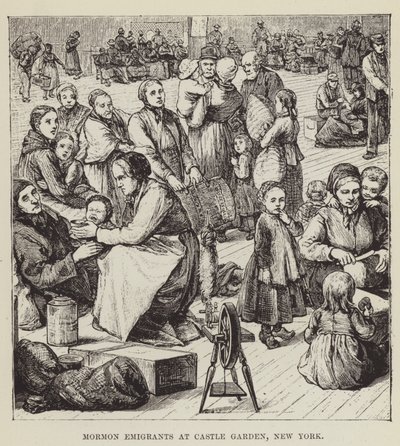 Mormoniemigrantit Castle Gardenissa, New Yorkissa tekijältä George Augustus Sala