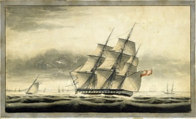 Joukkojenkuljetusalus HMS "Akbar" (1806), 10. elokuuta 1806. tekijältä George Back
