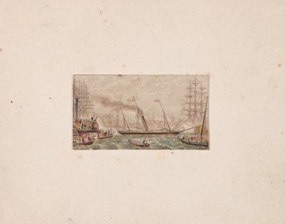 Neulalaatikkoprintti: Kuninkaallinen laivasto Kilkenny Bayssa, 1850. tekijältä George Baxter