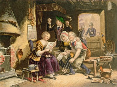 Uutisia kotoa, 1854 tekijältä George Baxter