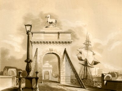 Norfolk Bridge, New Shoreham, 1835. tekijältä George Baxter