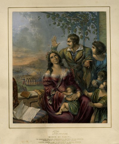 Tahitin kuningatar, vainottu kristitty Pomare, George Baxter, 1845, British Museum, British Museum tekijältä George Baxter
