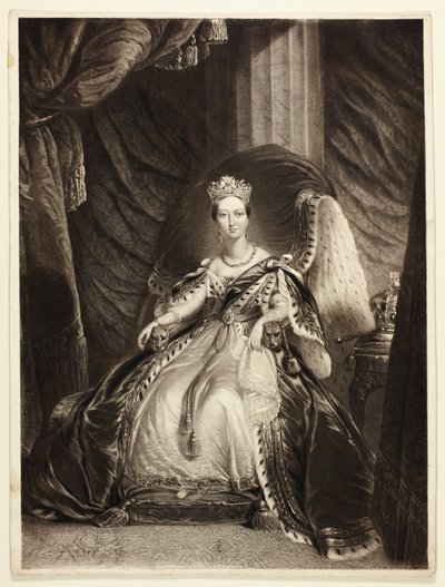 Victoria, Ison-Britannian, Intian jne. kuningatar, jota kutsutaan myös Suureksi kuningattareksi tekijältä George Baxter