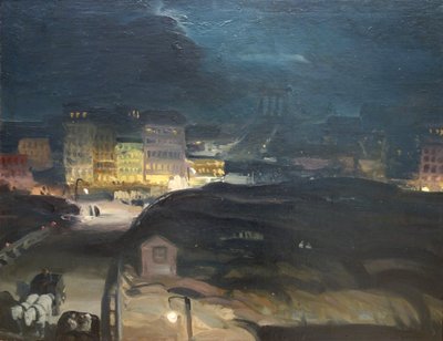 Lähestyminen sillalle yöllä tekijältä George Bellows