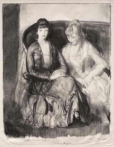 Emma ja Marjorie sohvalla tekijältä George Bellows
