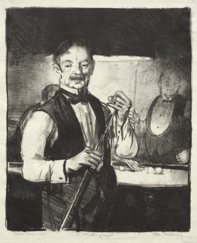 Vanha biljardipelaaja tekijältä George Bellows