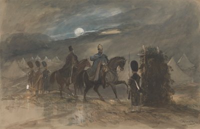 Acampamento em Chobham, 1853 com Oficiais e Sentinelas finlandesas tekijältä George Bryant Campion