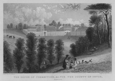 The House of Correction jne Devonin piirikunnassa Exeterissä (kaiverrus) tekijältä George Bryant Campion