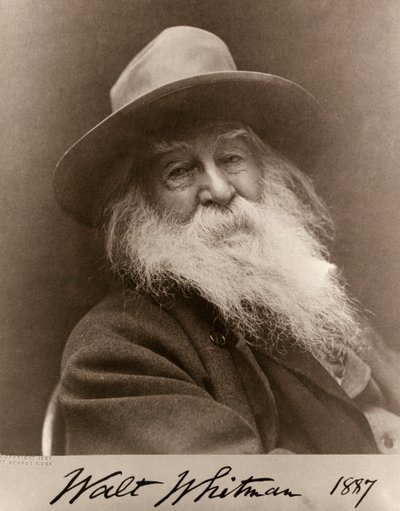 Walt Whitmanin muotokuva vuonna 1887 tekijältä George C. Cox