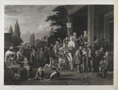 Todiste 17 aiheesta "The County Election" tekijältä George Caleb Bingham