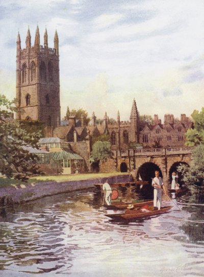 Oxford: Magdalen College ja Bridge Cherwellistä tekijältä George Carline