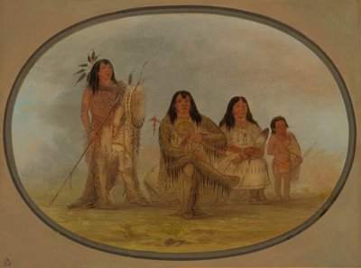 Mustajalkapäällikkö, hänen vaimonsa ja lääkemies, 18611869. tekijältä George Catlin