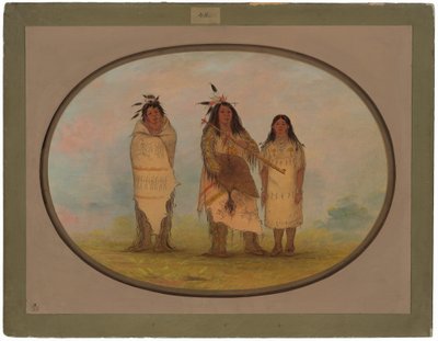 Cheyennen päällikkö, hänen vaimonsa ja lääkemies tekijältä George Catlin