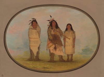 Un cap Cheyenne, la seva dona i un metge, 1861-1869. finlandès tekijältä George Catlin