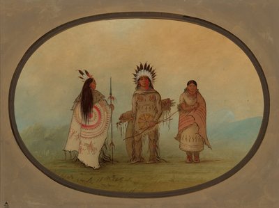 Varispäällikkö, soturi ja hänen vaimonsa, 18551869. tekijältä George Catlin