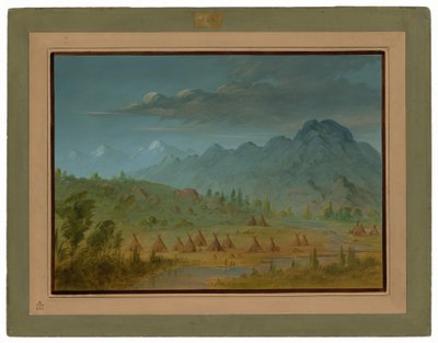 Crow Village ja Lohijoen vuoret tekijältä George Catlin