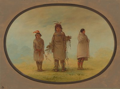 Kivisoturi, hänen vaimonsa ja poika, 18551869. tekijältä George Catlin