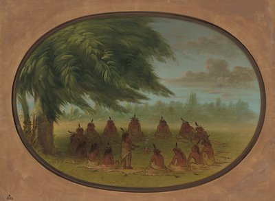 Intiaanineuvosto - Sioux, 18611869. tekijältä George Catlin