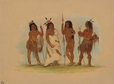 Apache Chief ja Three Warriors, 18551869. tekijältä George Catlin