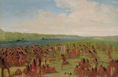 Naisten pallopeli, Prairie du Chien, 1835-1836. tekijältä George Catlin