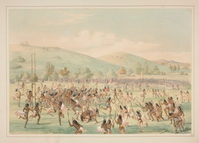 Pallopeli, pl. 23 Pohjois-Amerikan intiaaniportfoliosta tekijältä George Catlin