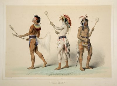 Pallopelaajat, Catlins North American Indian Portfoliosta. Metsästyskohtauksia ja huvituksia Kalliovuorista ja Amerikan preeriasta, pubi. 1845 tekijältä George Catlin