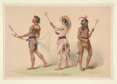 Pallonpelaajat, taulu 21 Pohjois-Amerikan intiaaniportfoliosta tekijältä George Catlin