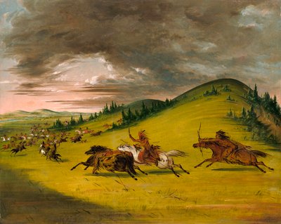 Siouxin ja Sac and Foxin välinen taistelu tekijältä George Catlin