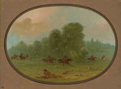 Taistelu jiccarilla-apassien ja camancheen välillä, 18611869. tekijältä George Catlin
