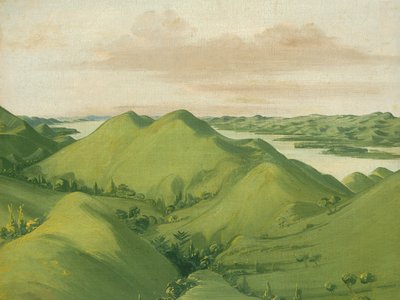 Kaunis Grassy Bluffs, 110 mailia St. Louisin yläpuolella, 1832. tekijältä George Catlin