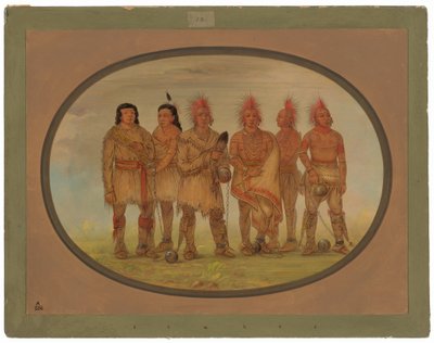 Black Hawk ja viisi muuta Saukien vankia tekijältä George Catlin