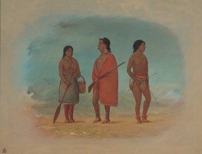 Botocudon päällikkö, hänen vaimonsa ja nuori mies, 18541869. tekijältä George Catlin