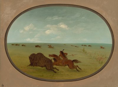 Buffalo Chase, Sioux Indians, Ylä-Missouri, 18611869. tekijältä George Catlin