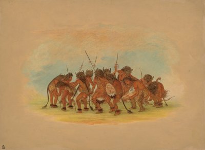 Buffalo Dance - Mandan, 1861. tekijältä George Catlin