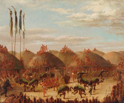 Härkätanssi, Mandan O-kee-pa -seremonia, 1832. tekijältä George Catlin